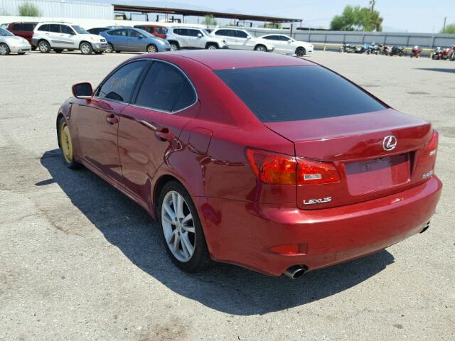 JTHBK262665020724 - 2006 LEXUS IS 250 RED photo 3