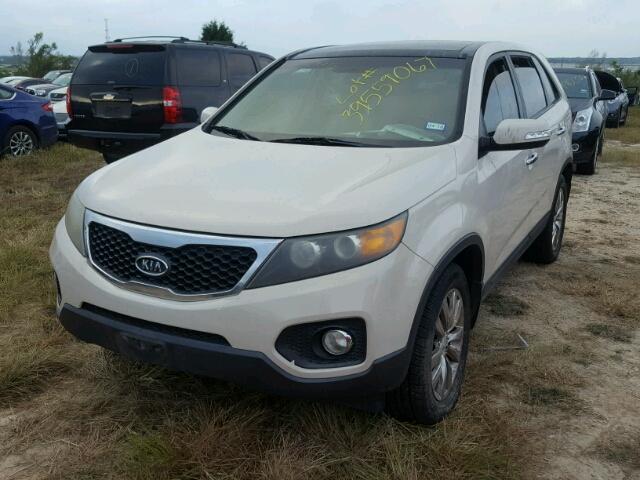 5XYKU4A22BG012992 - 2011 KIA SORENTO EX WHITE photo 2