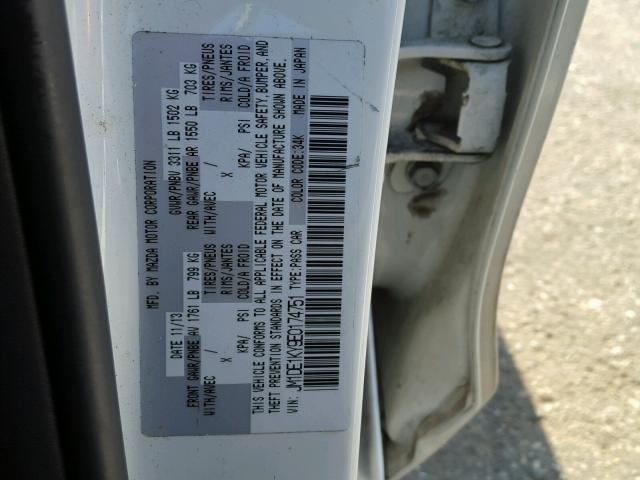JM1DE1KY9E0174751 - 2014 MAZDA MAZDA2 SPO 白色 照片 10