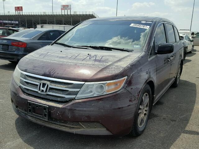 5FNRL5H60BB091747 - 2011 HONDA ODYSSEY EX MAROON photo 2