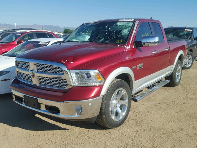 1C6RR7JT7FS706689 - 2015 RAM 1500 LARAM RED photo 2