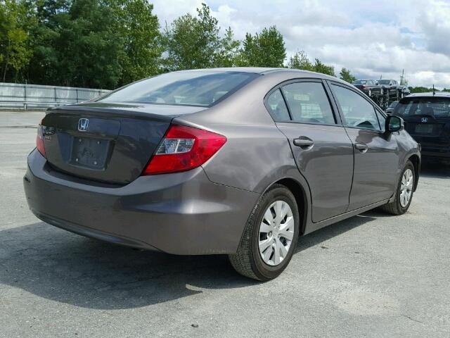 2HGFB2F54CH560284 - 2012 HONDA CIVIC LX GRAY photo 4