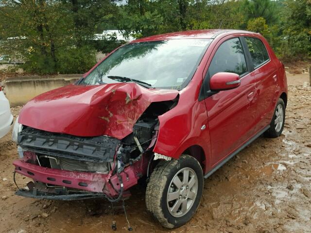 ML32A4HJ1FH034651 - 2015 MITSUBISHI MIRAGE ES RED photo 2