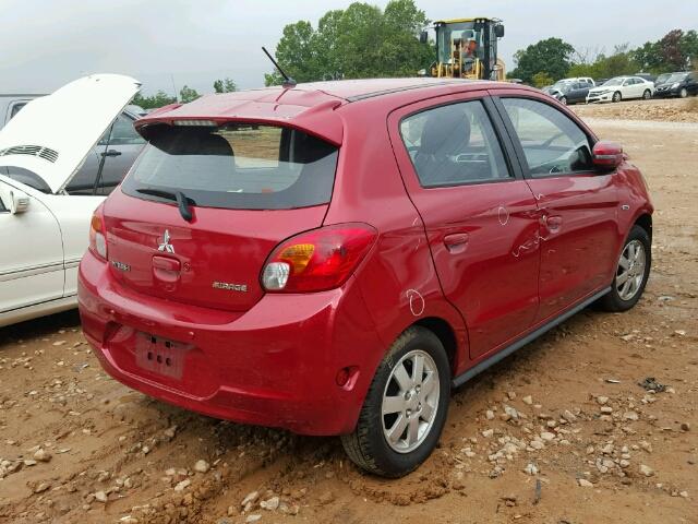 ML32A4HJ1FH034651 - 2015 MITSUBISHI MIRAGE ES RED photo 4