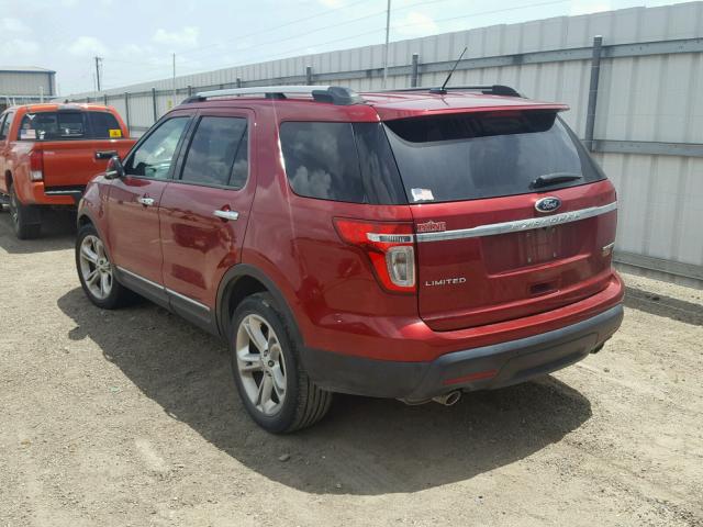 1FM5K7F83FGA89709 - 2015 FORD EXPLORER L MAROON photo 3