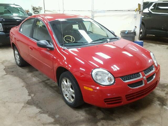 1B3ES56C45D211928 - 2005 DODGE NEON SXT RED photo 1