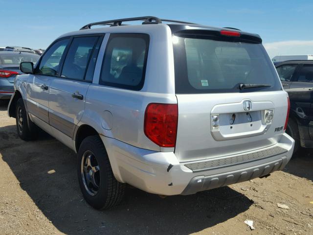 2HKYF18153H605708 - 2003 HONDA PILOT LX SILVER photo 3