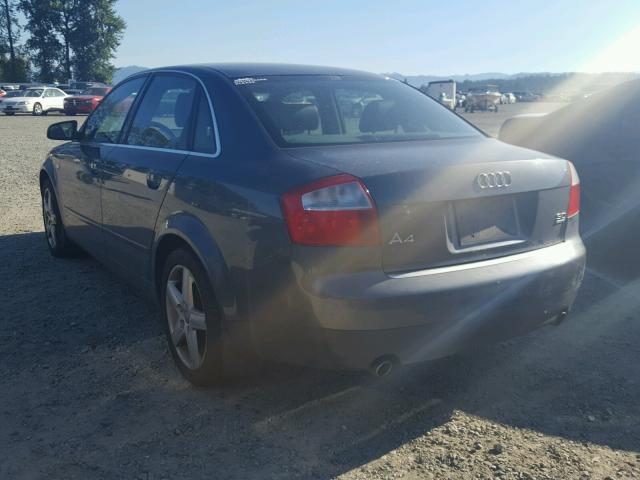 WAULT68E83A331900 - 2003 AUDI A4 3.0 QUA GRAY photo 3