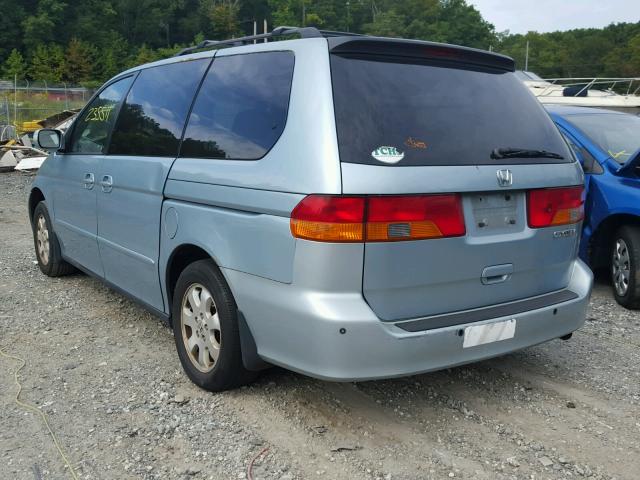 5FNRL18073B140948 - 2003 HONDA ODYSSEY EX BLUE photo 3