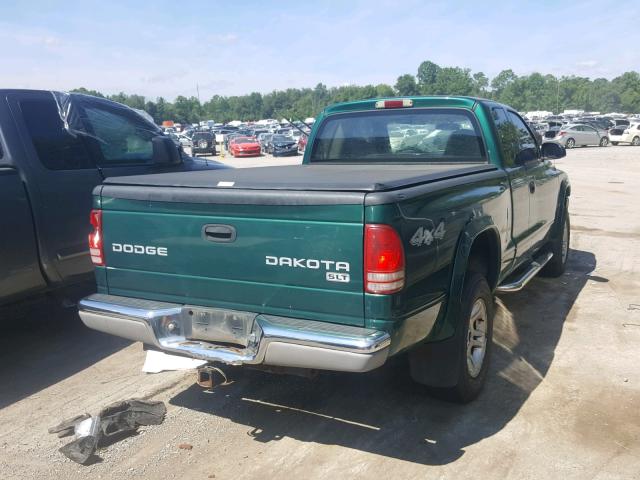 1D7HG42X73S185839 - 2003 DODGE DAKOTA SLT GREEN photo 4