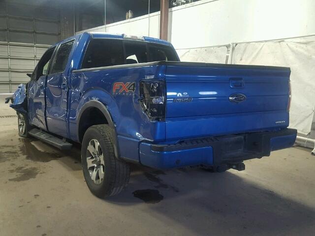 1FTFW1EF3DKD16546 - 2013 FORD F150 BLUE photo 3