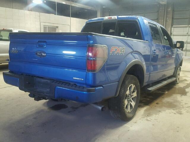 1FTFW1EF3DKD16546 - 2013 FORD F150 BLUE photo 4