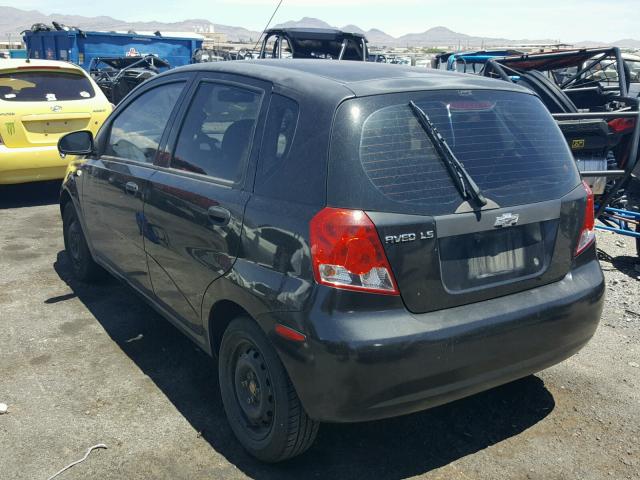 KL1TD62625B493642 - 2005 CHEVROLET AVEO BLACK photo 3