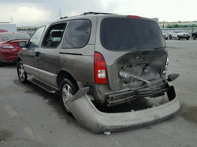 4N2ZN15T91D816505 - 2001 NISSAN QUEST BROWN photo 3