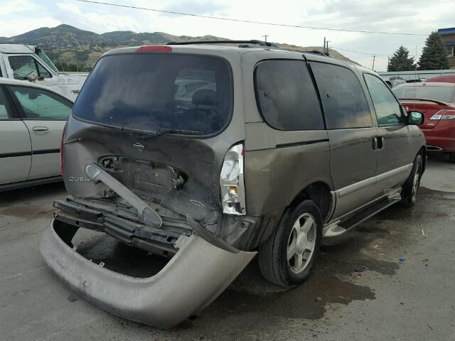 4N2ZN15T91D816505 - 2001 NISSAN QUEST BROWN photo 4