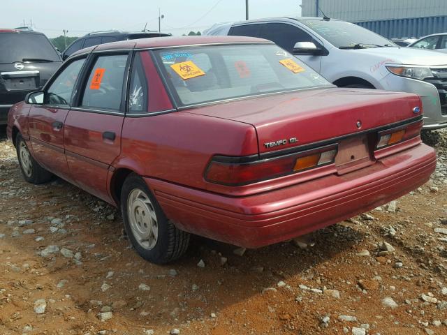 1FAPP36X4PK111154 - 1993 FORD TEMPO GL RED photo 3