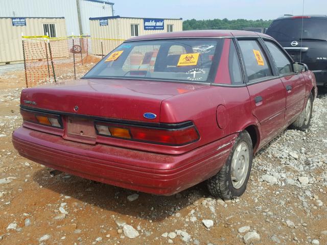 1FAPP36X4PK111154 - 1993 FORD TEMPO GL RED photo 4