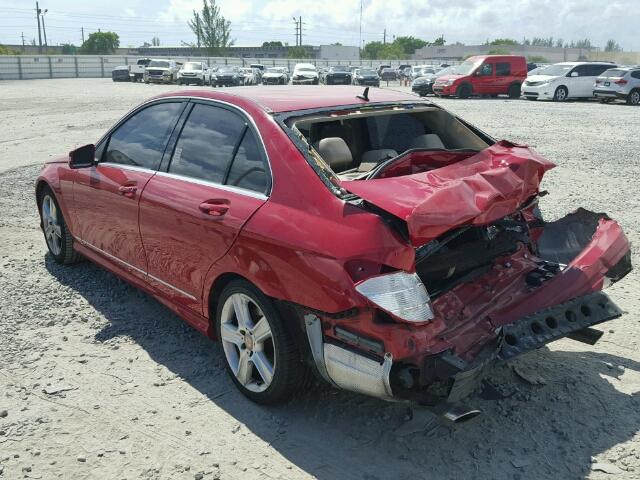 WDDGF5EB6BR183638 - 2011 MERCEDES-BENZ C 300 RED photo 3