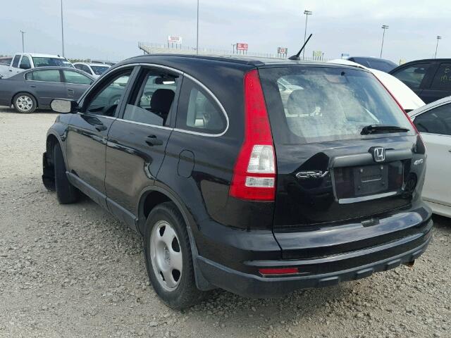 5J6RE4H32AL091622 - 2010 HONDA CR-V LX BLACK photo 3