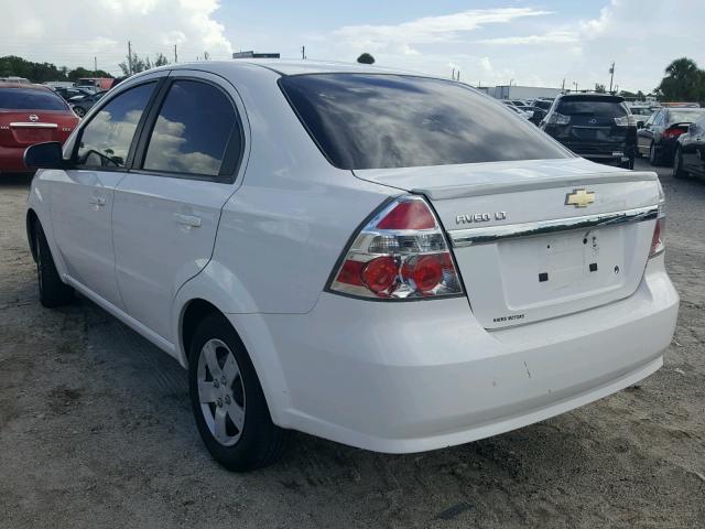KL1TD5DE7AB091513 - 2010 CHEVROLET AVEO LS WHITE photo 3