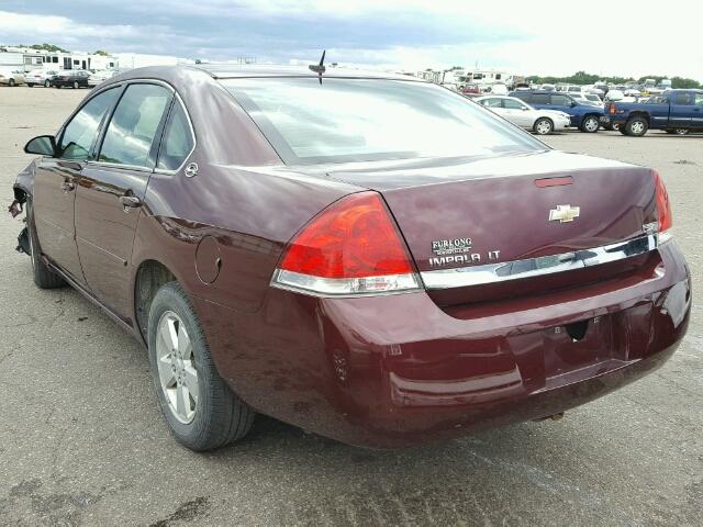 2G1WT58K679217646 - 2007 CHEVROLET IMPALA LT BURGUNDY photo 3