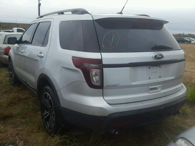 1FM5K8GT7EGB89383 - 2014 FORD EXPLORER SILVER photo 3