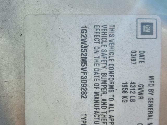 1G2WJ52M5VF309282 - 1997 PONTIAC GRAND PRIX TAN photo 10