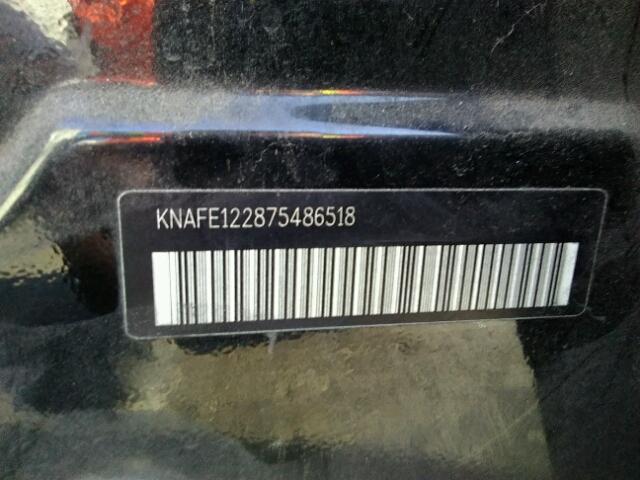 KNAFE122875486518 - 2007 KIA SPECTRA EX BLACK photo 10