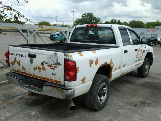 1D7KS28C27J565356 - 2007 DODGE RAM 2500 S WHITE photo 4