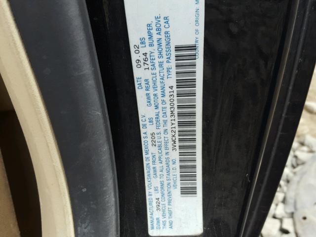 3VWCK21Y13M300314 - 2003 VOLKSWAGEN NEW BEETLE Qara foto 10