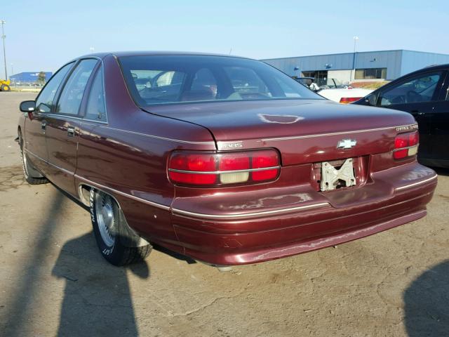 1G1BN53EXNW100814 - 1992 CHEVROLET CAPRICE CL 勃艮第红 照片 3