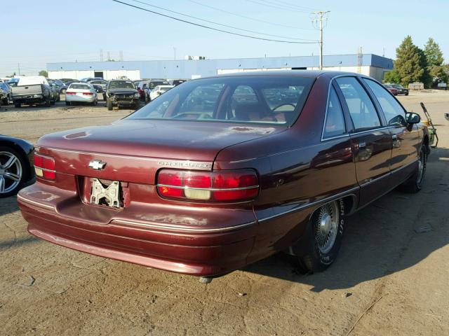 1G1BN53EXNW100814 - 1992 CHEVROLET CAPRICE CL BURGUNDY photo 4