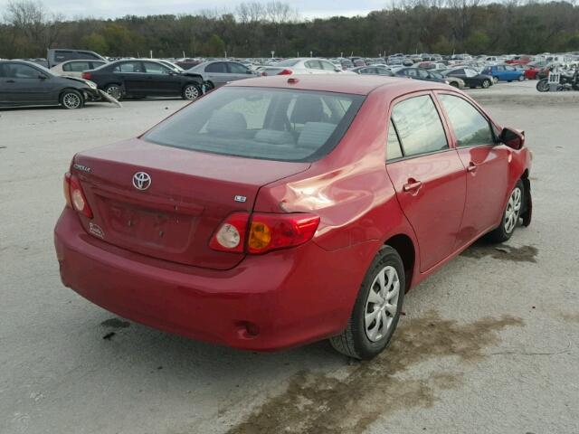 2T1BU40E99C062466 - 2009 TOYOTA COROLLA BA RED photo 4