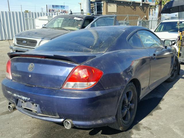 KMHHM65D76U229102 - 2006 HYUNDAI TIBURON GS BLUE photo 4