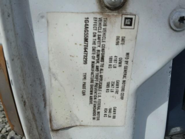 1G4AG55M7T6473299 - 1996 BUICK CENTURY SP WHITE photo 10