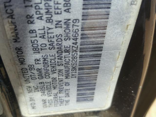 1Y1SK5285XZ446679 - 1999 CHEVROLET GEO PRIZM 黑色 照片 10