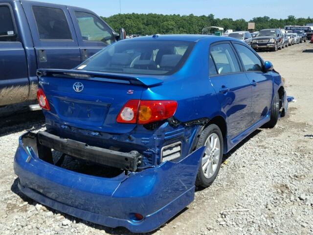 2T1BU40E19C172962 - 2009 TOYOTA COROLLA BLUE photo 4