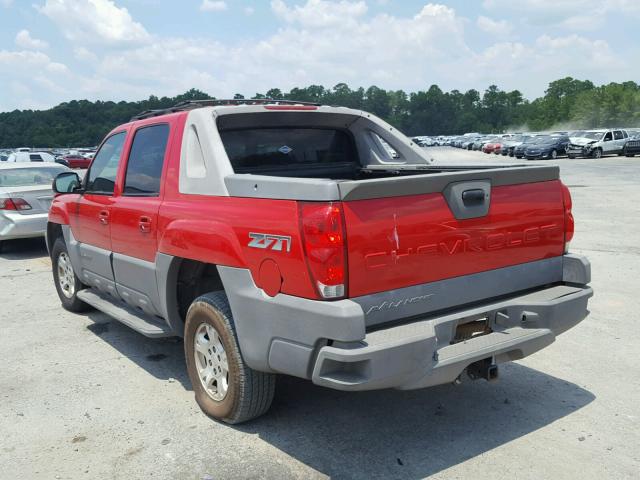 3GNEK13T72G138295 - 2002 CHEVROLET AVALANCHE RED photo 3