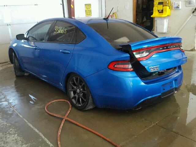 1C3CDFBB0FD298509 - 2015 DODGE DART SXT BLUE photo 3