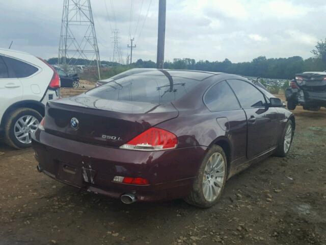 WBAEH13567CR53068 - 2007 BMW 650 I BURGUNDY photo 4