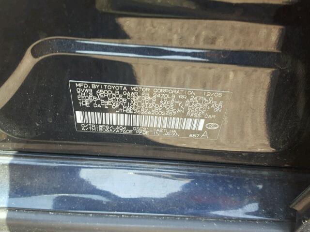 JTHBE262662002457 - 2006 LEXUS IS 350 BLUE photo 10