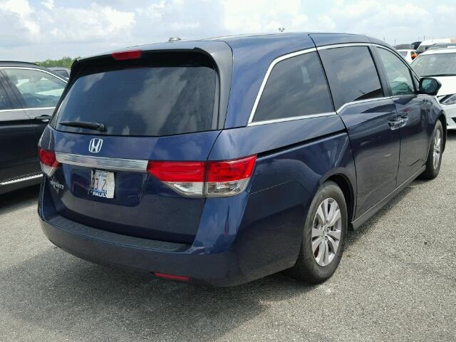 5FNRL5H64FB103906 - 2015 HONDA ODYSSEY EX BLUE photo 4