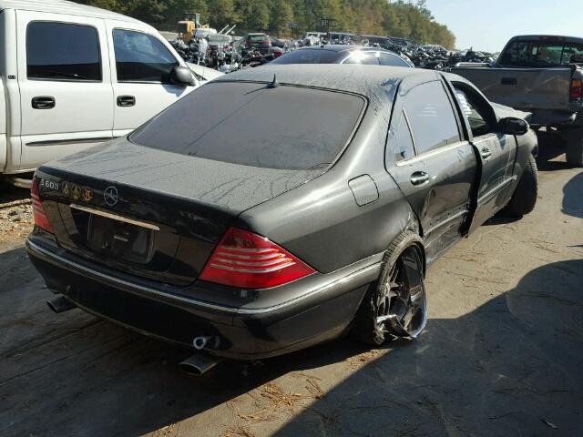 WDBNG76J54A395334 - 2004 MERCEDES-BENZ S 600 BLACK photo 4