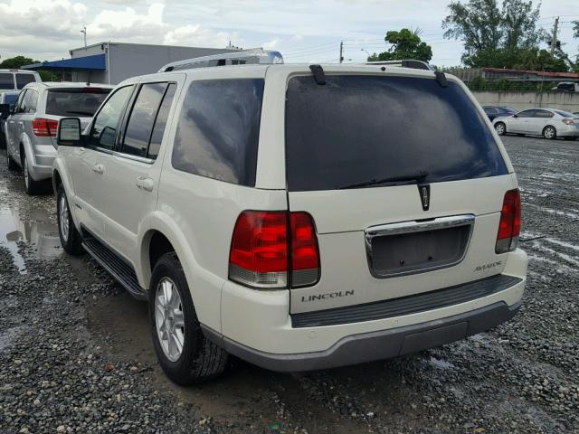 5LMEU68H14ZJ48465 - 2004 LINCOLN AVIATOR 白色 照片 3