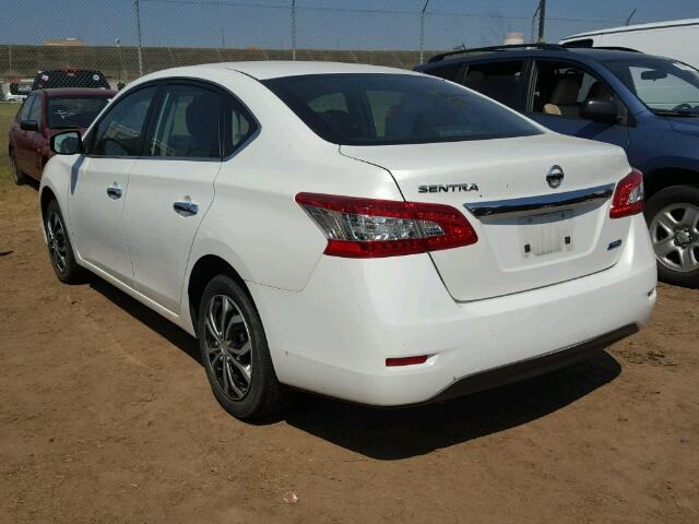 3N1AB7AP3EL681061 - 2014 NISSAN SENTRA WHITE photo 3