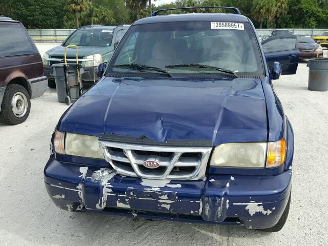 KNDJA7231Y5623837 - 2000 KIA SPORTAGE BLUE photo 9