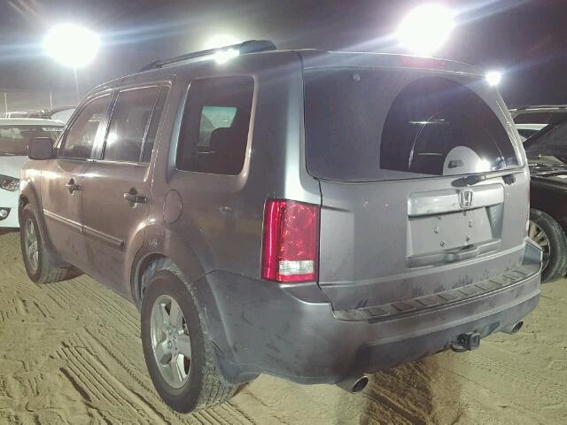 5FNYF38529B005492 - 2009 HONDA PILOT EXL GRAY photo 3