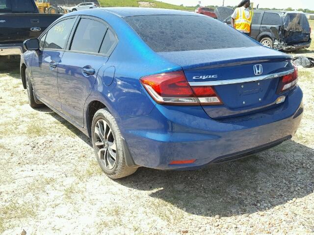 19XFB2F82FE052825 - 2015 HONDA CIVIC EX Mavi fotoğraf 3