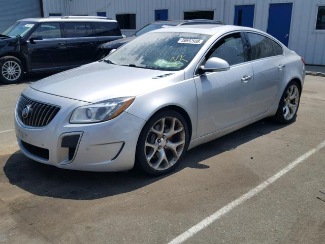 2G4GV5GV2C9176536 - 2012 BUICK REGAL GS SILVER photo 2