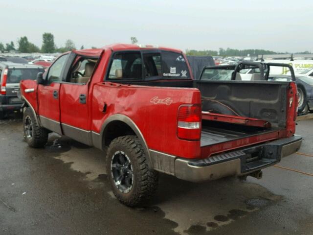 1FTPW14504KC05062 - 2004 FORD F150 RED photo 3